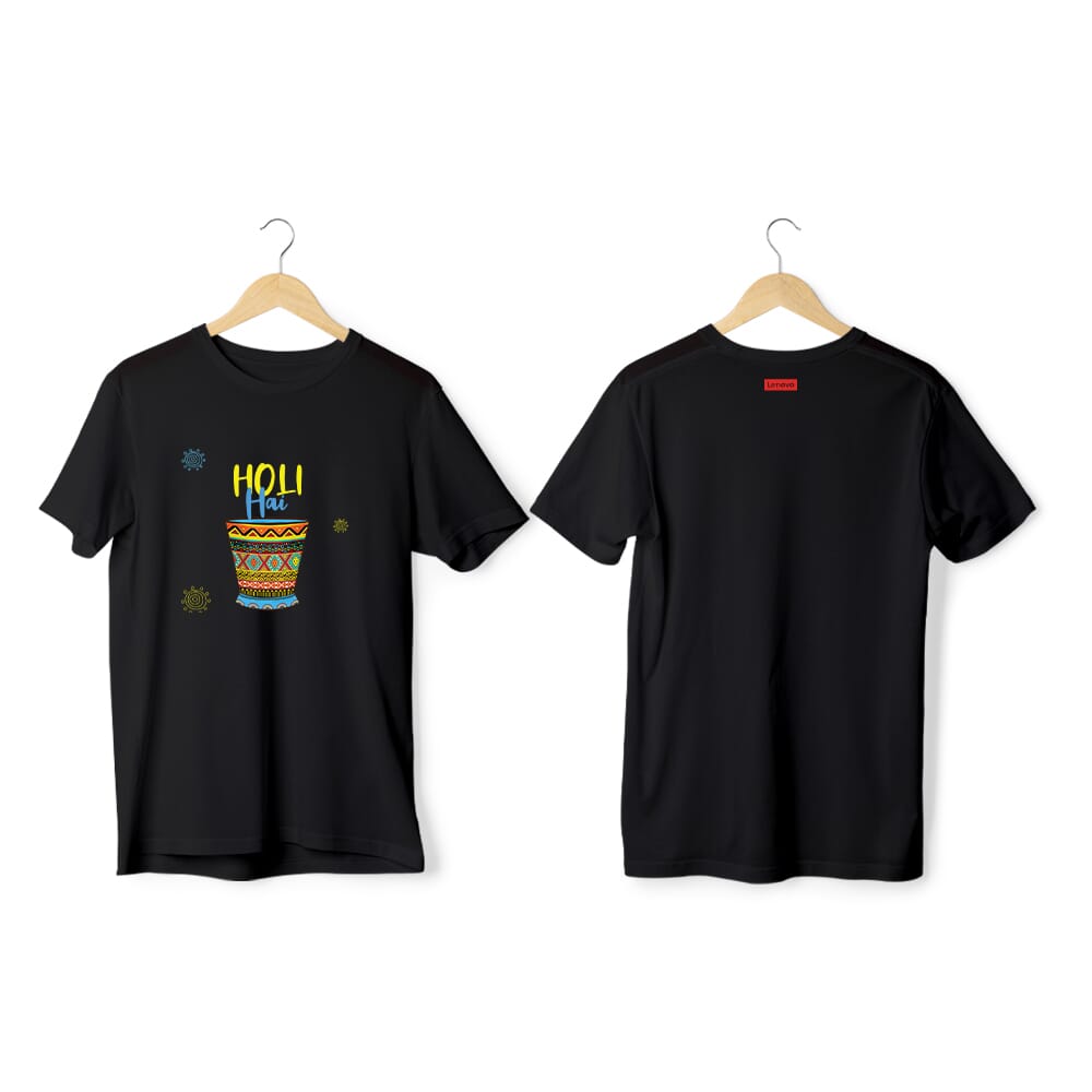 Greys&Blues Rangotsav Pima Round Neck T-Shirt - Black